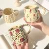 380ml Ceramic Mug Coffee Cups Milk Tea Cup Handmade Ceramic Hot Chocolate Cup Oatmeal Breakfast Mug Drinkware Kitchen, 1pc
