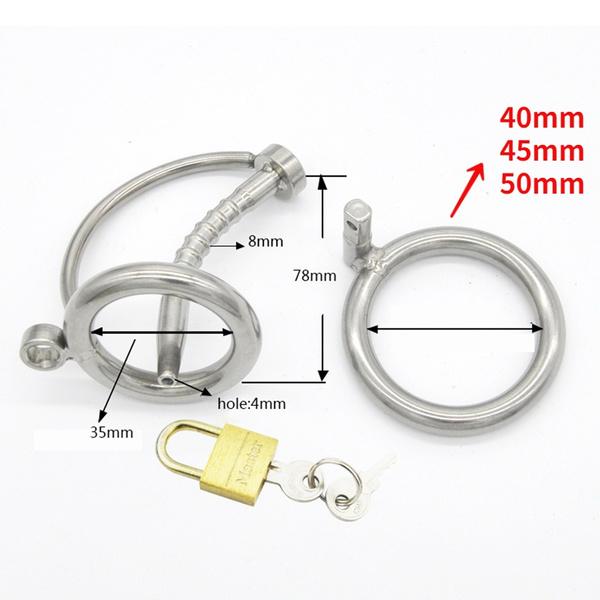 Stainless Steel Male Ring Cage Virginity Lock