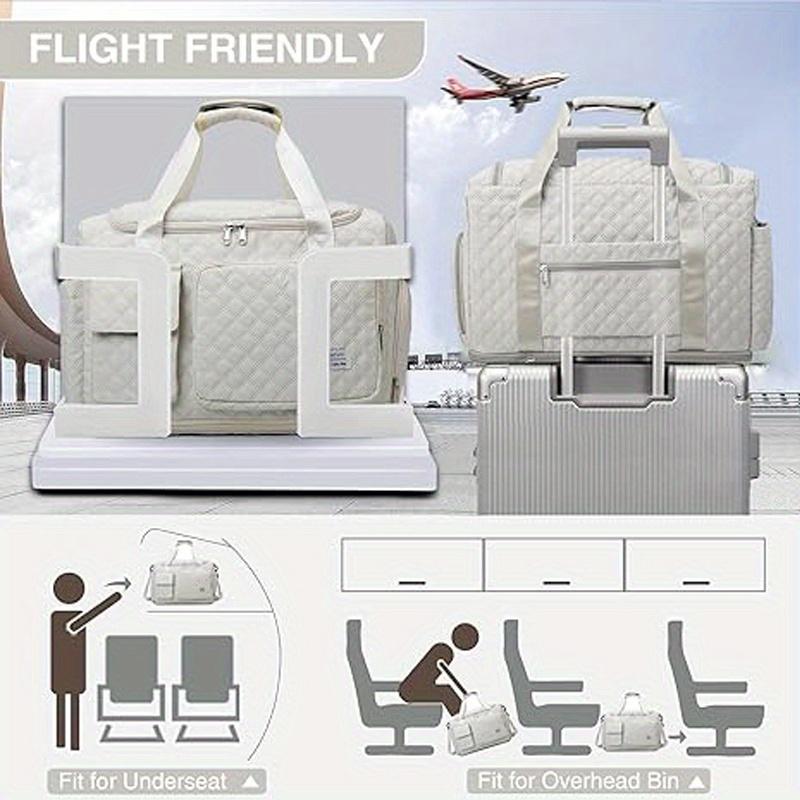 Women's Weekender Bag with Shoe Compartment & Expandable Toiletry Bag - Durable Oxford Fabric Travel Duffel, Spacious Overnight Tote for Gym, Hospital