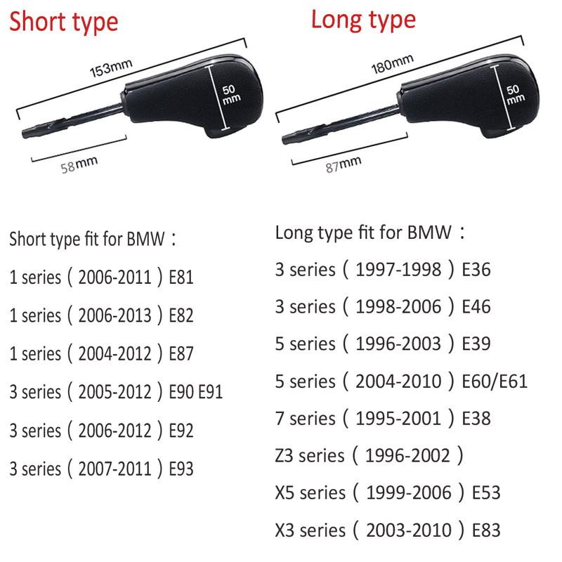 Automatic Gear Shift Knob With Alcantara For BMW E39 E46 E53 E60 E61 E63 E64 E83 E81 E82 E87 E90 E91 E92 E93