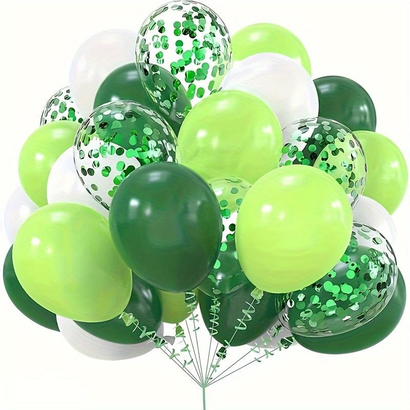 20pcs Green White Balloon Set Confetti Latex Balloons for Birthday Showers Jungle Wildlife Park Decoration Home Party Decoration