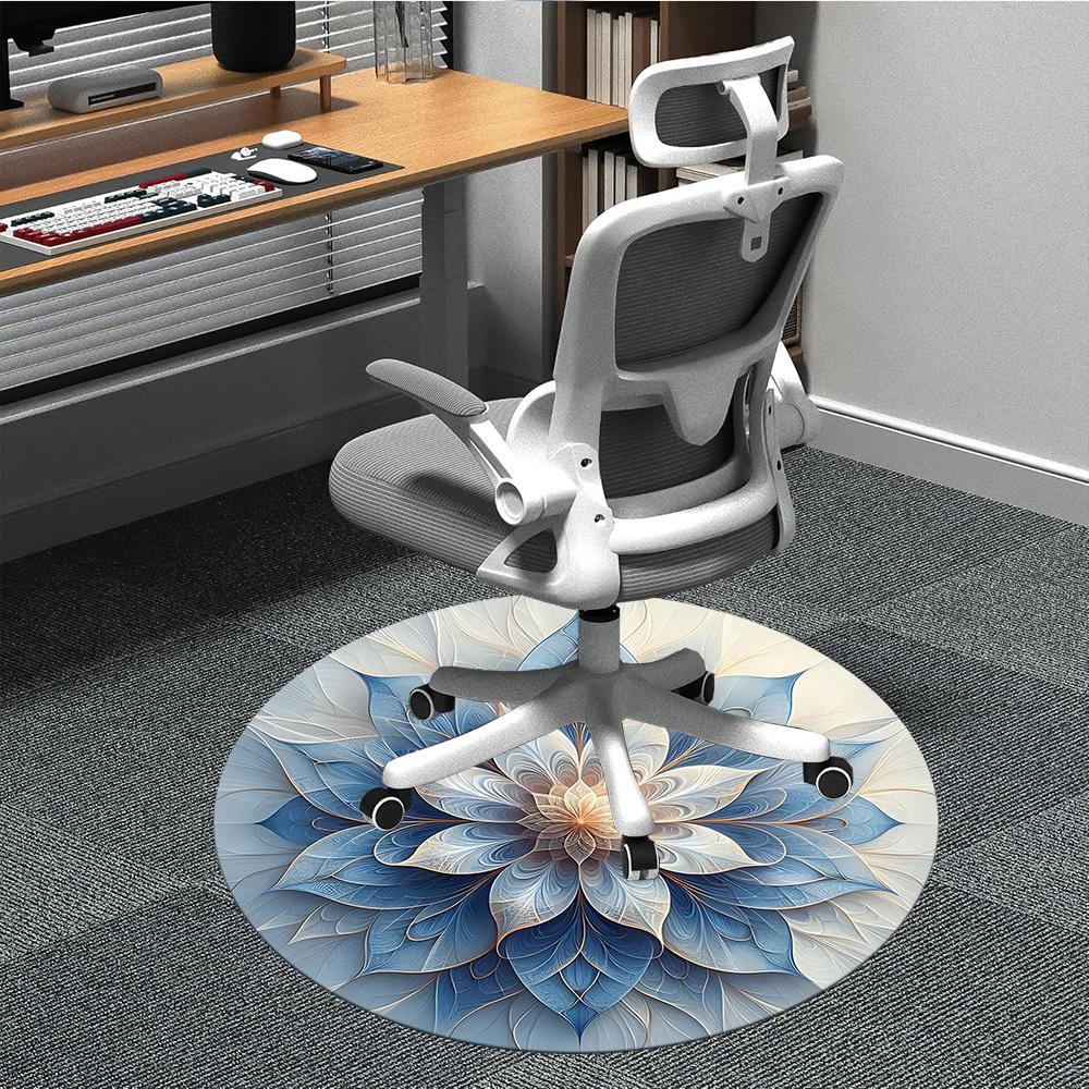 

1pc Blue Lotus Mandala Chair Carpet for Office, Soft Flannel Throw Mat, Perfect for Office,Holiday Party Decoration Choice yy251113152 80cm by 80cm