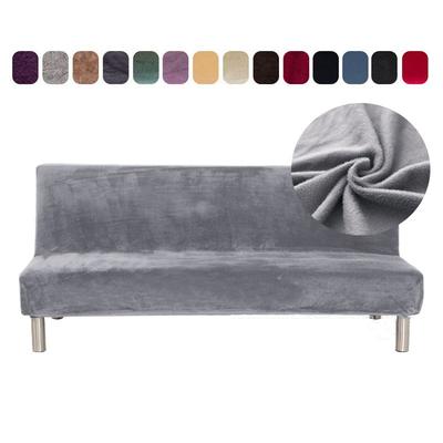 Plush Armless Sofa Bed Cover Folding Seat Slipcover Stretch Sofa Coversastic Couch Protector Washable Removable Slipcovers