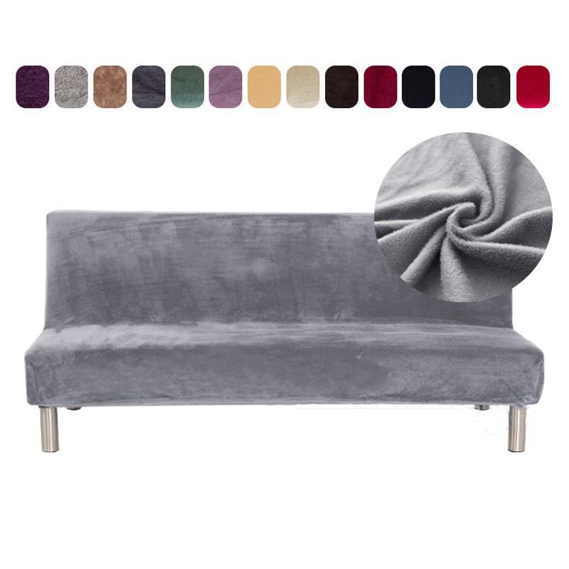 Yto Household Items Unisex Plush Armless Sofa Bed Cover Folding Seat Slipcover Stretch Sofa Covers Elastic Couch Protector Washable Removable Slipcovers