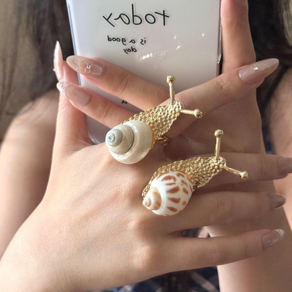 Korean Style Shell Snail Ring Jewelry Accessories Bohemia Finger Ring Ocean Animal Ring Couple