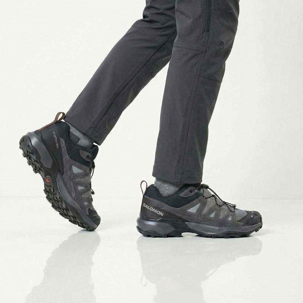 SALOMON X ULTRA 360 Leather - Herren Wanderschuhe Trekking Schuhe Grau 475717 ORIGINAL