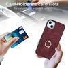 Cards Pocket Wallet Phone Case for iPhone 16 Pro Max 15 Plus 13 12 11 Pro 14 SE 2022 Leather Ring Holder Kickstand Back Cover