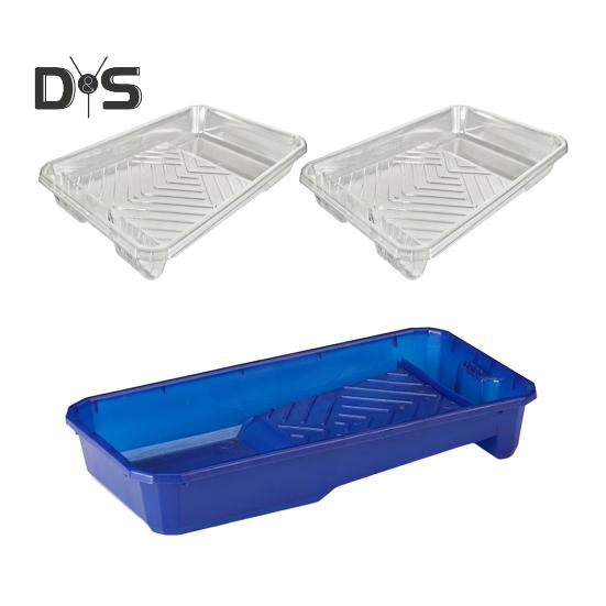 

Пластиковый лоток для краски с вкладышами для поддона краски, большой емкости, многоразовый, легко моющийся, набор вкладышей для поддона для валика 21PCS синий