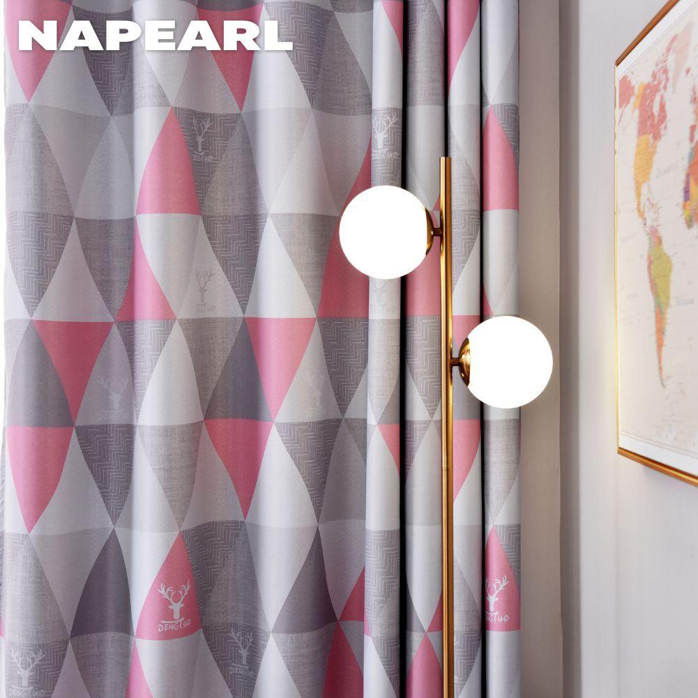 1PC NAPEARL Geometric Ins Style Blackout Curtains Modern Minimalist Thick Curtains for Bedroom Living Room Balcony Window for Home Decor