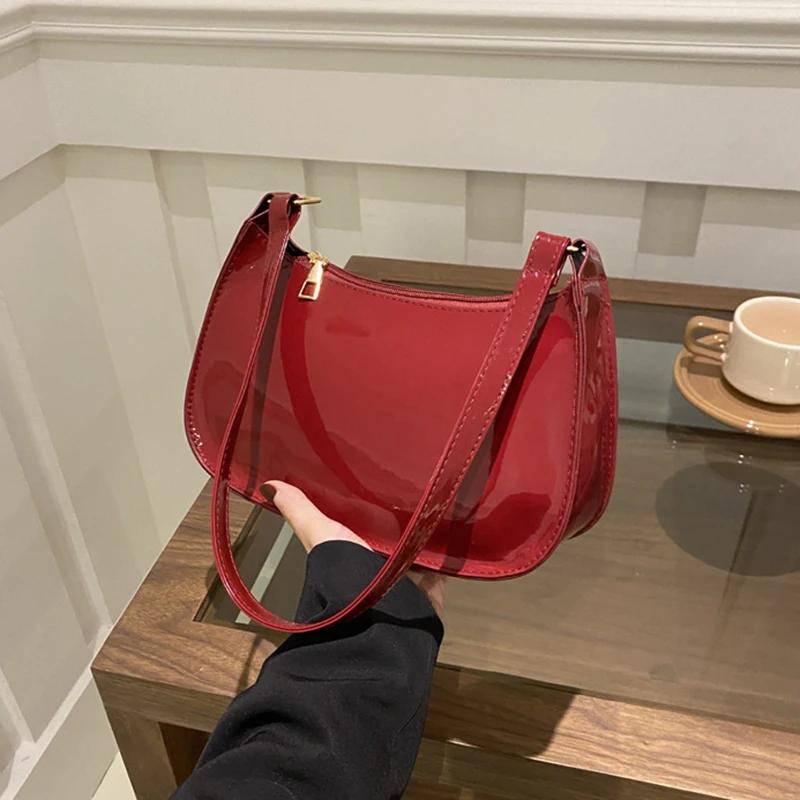 Retro Solid Color PU Leather Shoulder Bag Fashi Women's Handbags Casual Designer Hobos Underarm Bag, Suitable for Daily Use