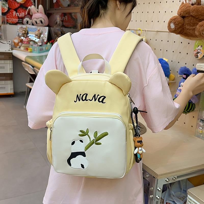 Cartoon Panda Print Schoolbag Kindergarten Backpack Boys and Girls Backpack
