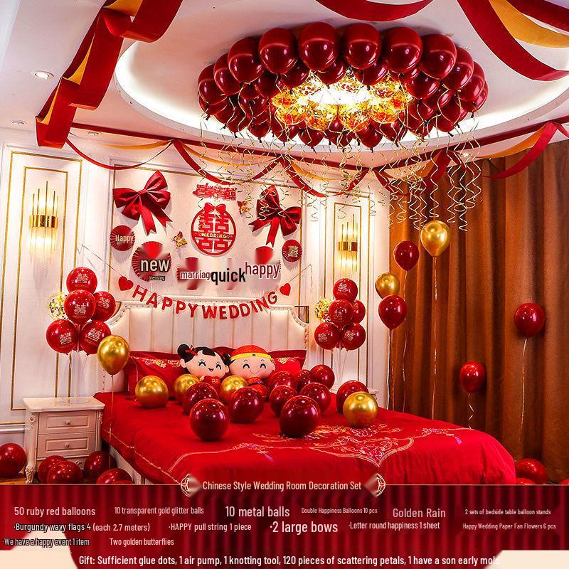 Complete Wedding Room Decoration Balloon Set - Bride & Groom Sections