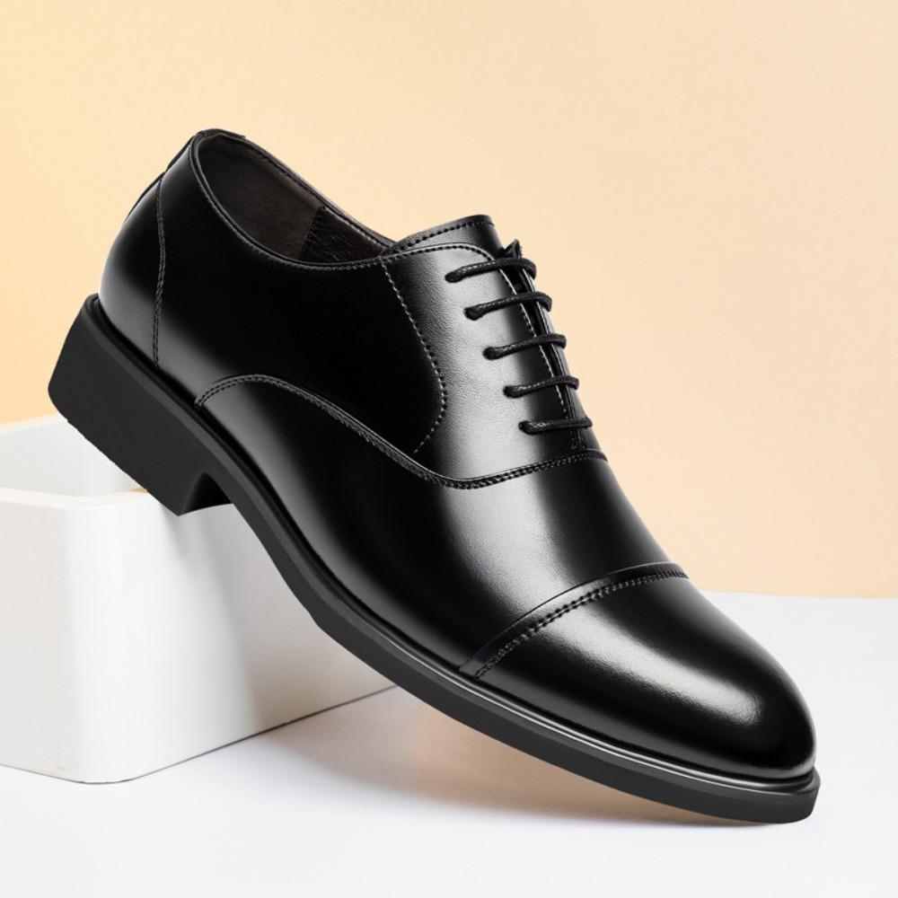 Men's Inner Height Increasing Shoes Business Dress Cowhide Men's Leather Shoes Casual Wedding Shoes Men's Four Seasons New