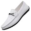 Summer New Men's Breathable  Anti Slip Cowhide Outdoor Driving Shoes Fashionable Brand Men's Comfortable Soft Soled Bean Shoes