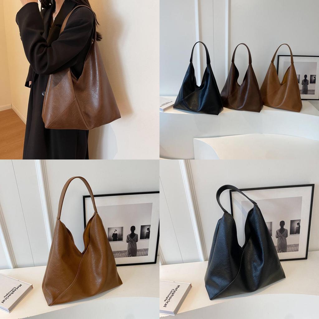 Solid Color Shoulder Bag For Women With Magnetic Closure And Large Capacity For Daily Use