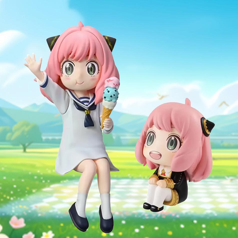 Anya Forger Spy Family Anime PVC Figure, Cute Collectible Model, Desk Decoration, Toy Gift for Fans