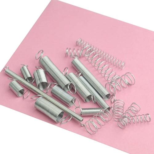 WMYCONGCONG 200-Piece Compression and Extension Spring Set (20 Types) - Zinc-Plated Compression and Extension Springs with Storage Case for Shop and H
