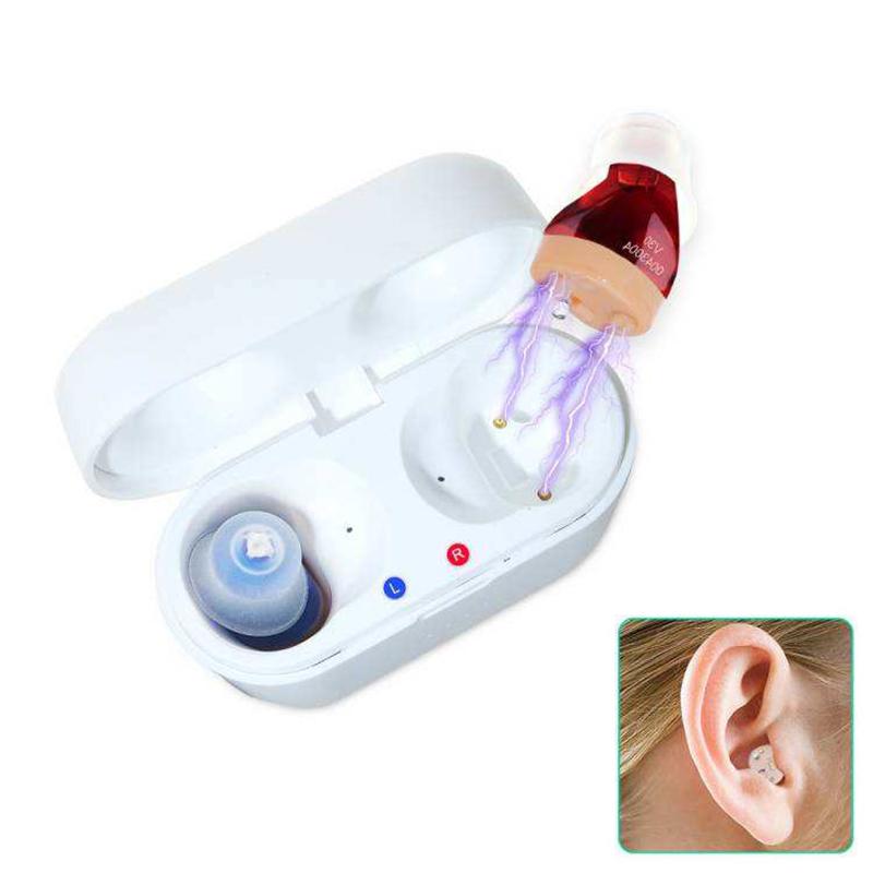 

V30 Binaural Rechargeable Hearing Aid Wireless Elderly Voice Amplifier with Charging Case Type A