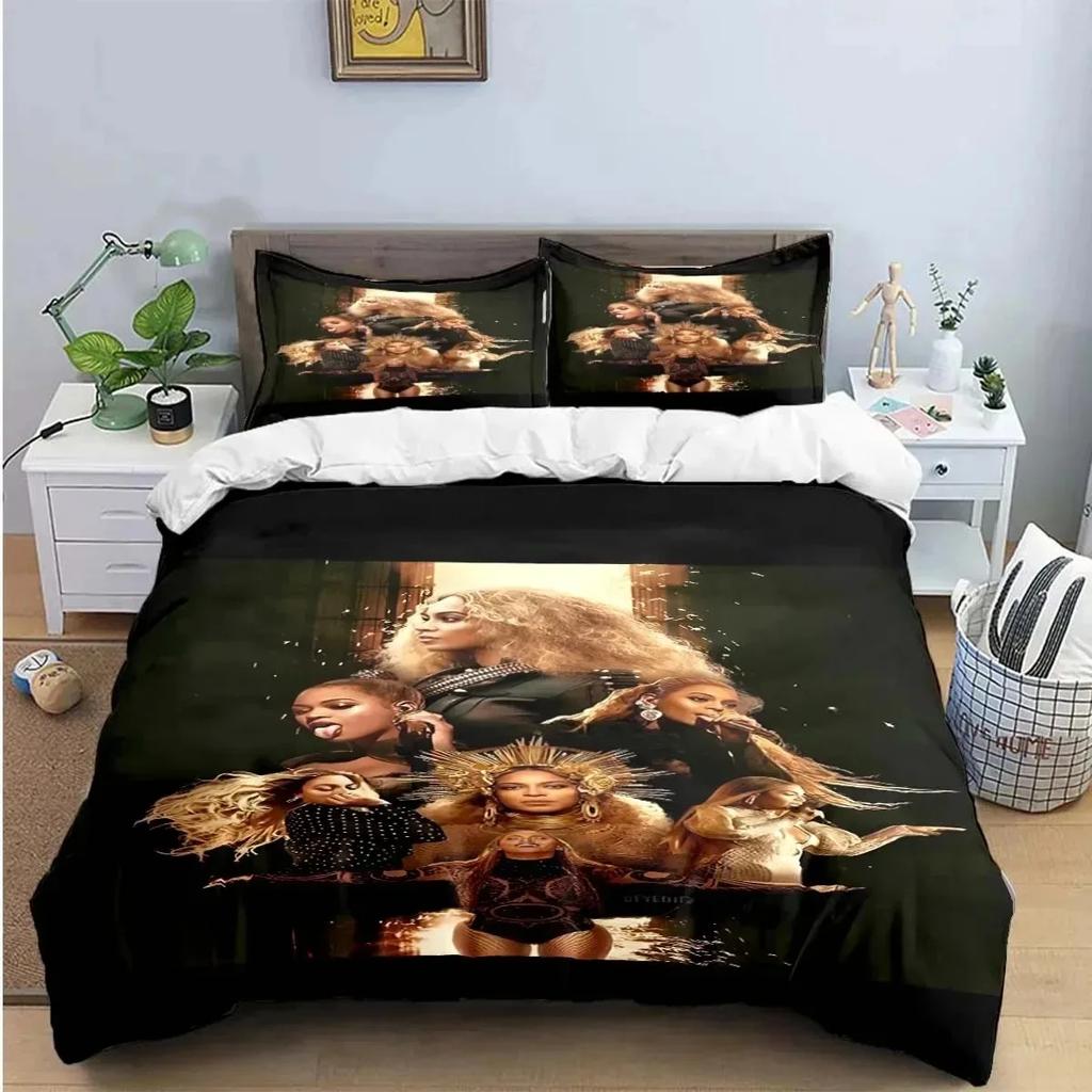 Pop Sängerin B-Beyonce Bettwäscheset Jungen Mädchen Einzelbett Queen King Size Bettbezug Kissenbezug Bett Jungen Erwachsene Heimtextilien