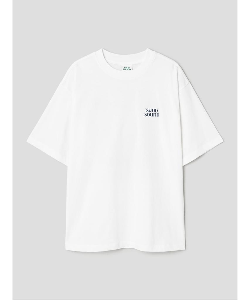 Saendeusaundeu (Unisex) Beach Graphic Oversized Short Sleeve T-Shirt Ivory