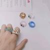 Cute Retro Rhinestone Resin Acrylic Jelly Ring for Women - Personality Finger Jewelry