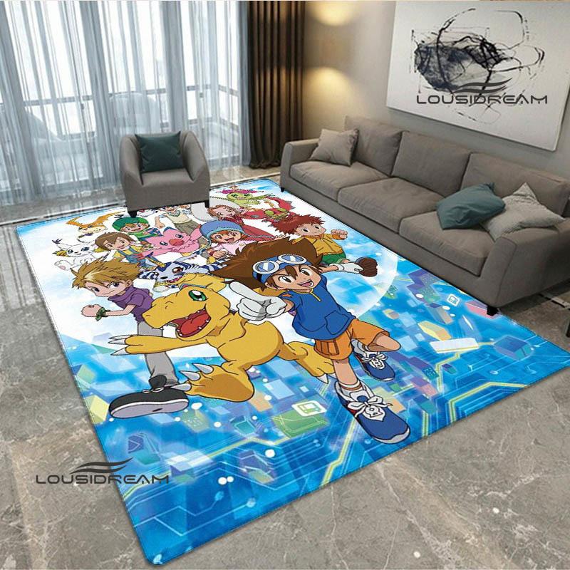 3D Digimon Cartoon Printed Carpet Non-slip Carpet Yoga Mat Carpets for Living Room Area Rug Home Bedroom Decor Birthday Gift