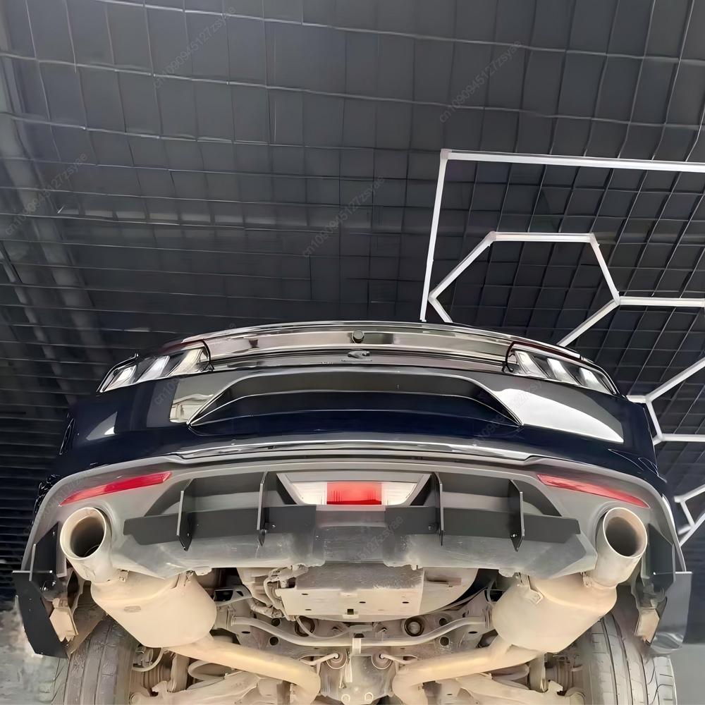 Car Rear Bumper Diffuser Bracket Splitter Lip Boot Exhaust Spoiler Plate For Ford Mustang 2018-2021 Bodykits Tuning Gloss Black