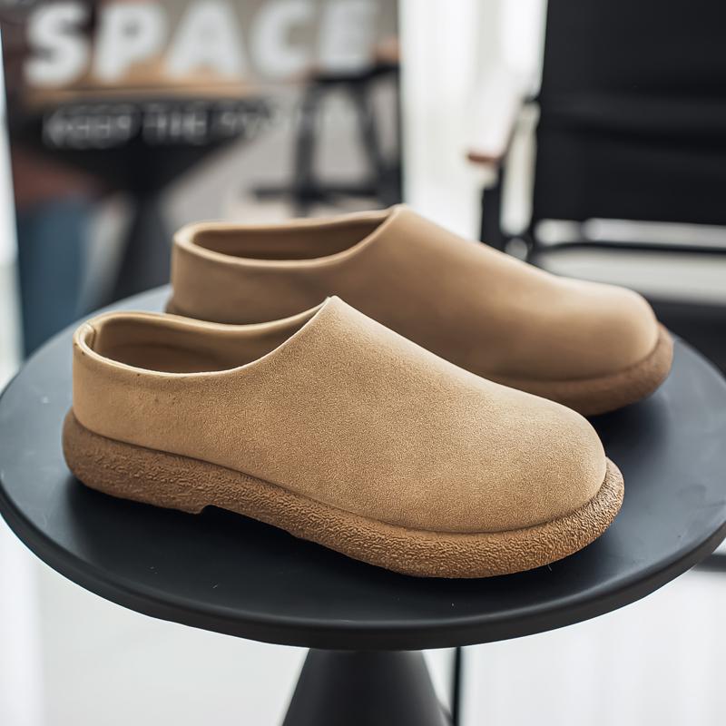 

Модель 2025 года Обувь Mueller - Мужские полубрюки на мягкой подошве, в стиле домашней одежды, полузакрытые тапочки 46 коричневый