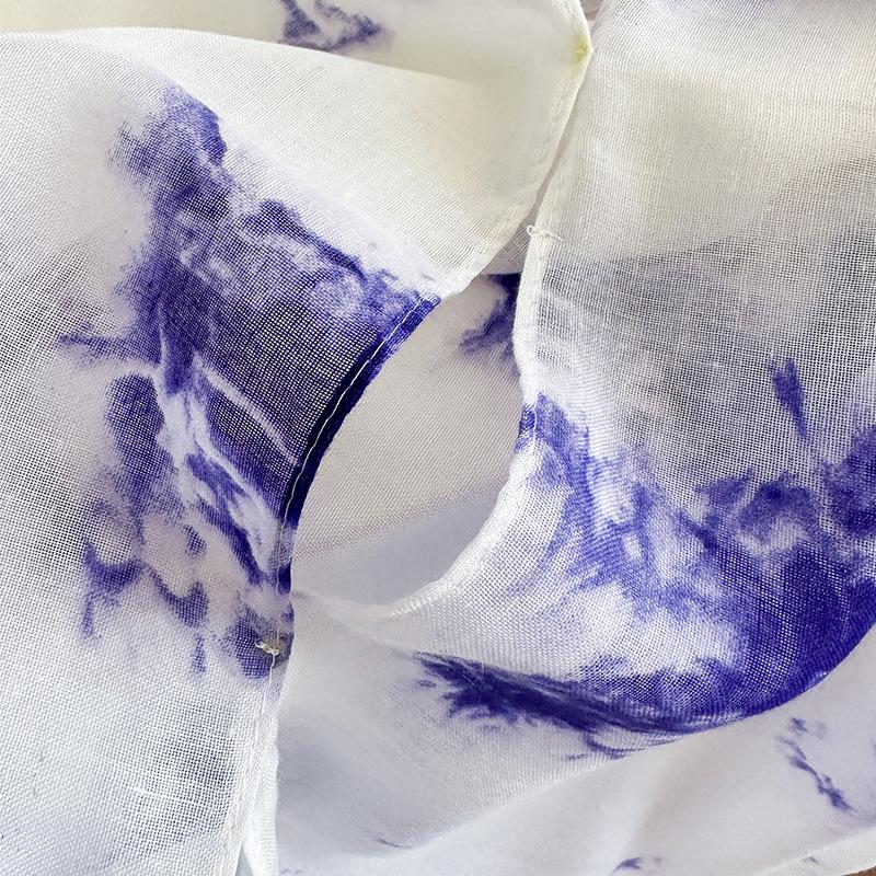 Tenký šál postupná změna barvy cestovní foto ochrana proti slunci hedvábný šátek volná sluneční clona halenka knoflíkový šál