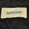 Artigiano Leder Stehkragenmantel Herren L Schwarz Gestepptes Futter(GEBRAUCHT)