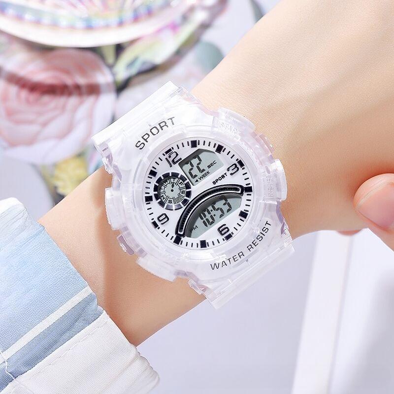 Electronic Watch Translucent Adolescent Student Multi-Functional Sports Electronic Watch