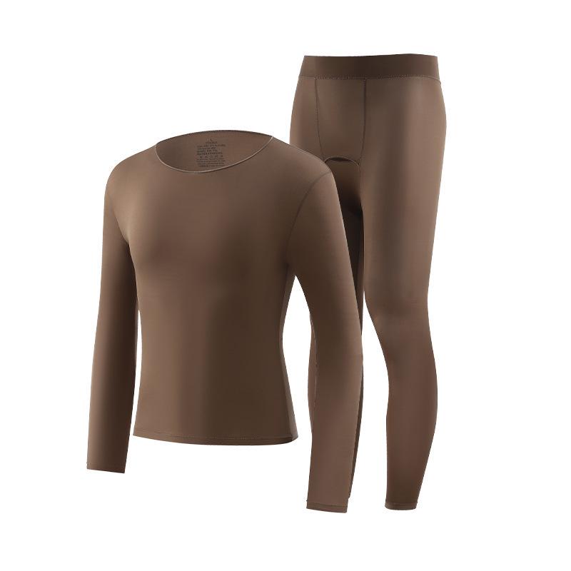 Men's Autumn/Winter Hyaluronic Acid Anti-Static Anti-Wrinkle Base Layer Set: Warm, Comfortable Long Sleeve Top & Bottom.