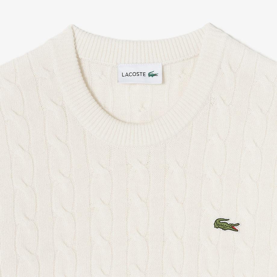 [Lacoste] Men's Cable Crew Neck Pullover AH816E-55NXFJ