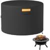 1x Round Gas Fire Pit 420D Cover for All Weather Outdoor Storage 38" Dia × 24" H