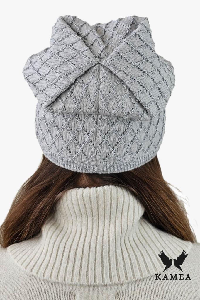 Centuria Viscose Cap with a Shiny Finish, Light Gray