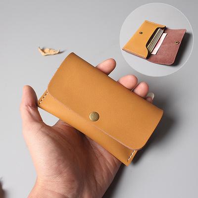 Japoński styl minimalistyczny w etui na karty Miękka skóra bydlęca Ręcznie robiony Retro Prosty Męski i damski Cienki Miękki Mały Uchwyt na Karty Kredytowe