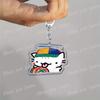 Cute Cat Cartoon Keychains for Accessories Bag Funny Meme Kawaii  Strawberry Kitten KeyChain Ring Jewelry Fans Gifts Keyrings