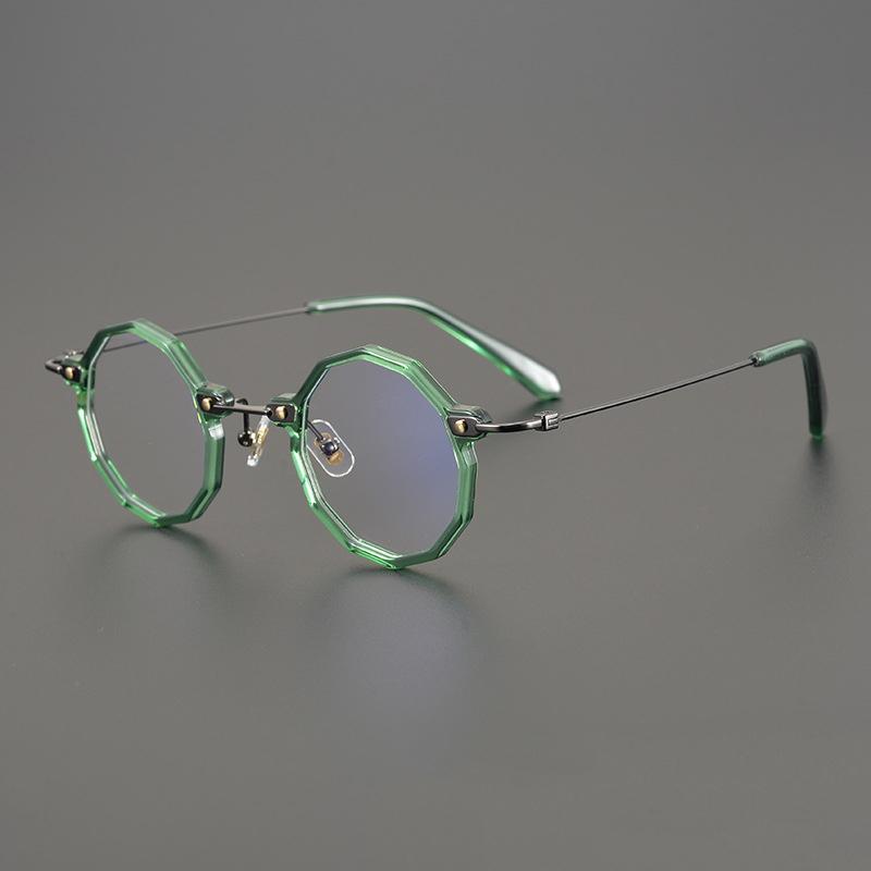 Acetate Titanium Optical Glasses Frame Men 2026 New Retro Vintage Polygon Prescription Myopia Eyeglasses Women