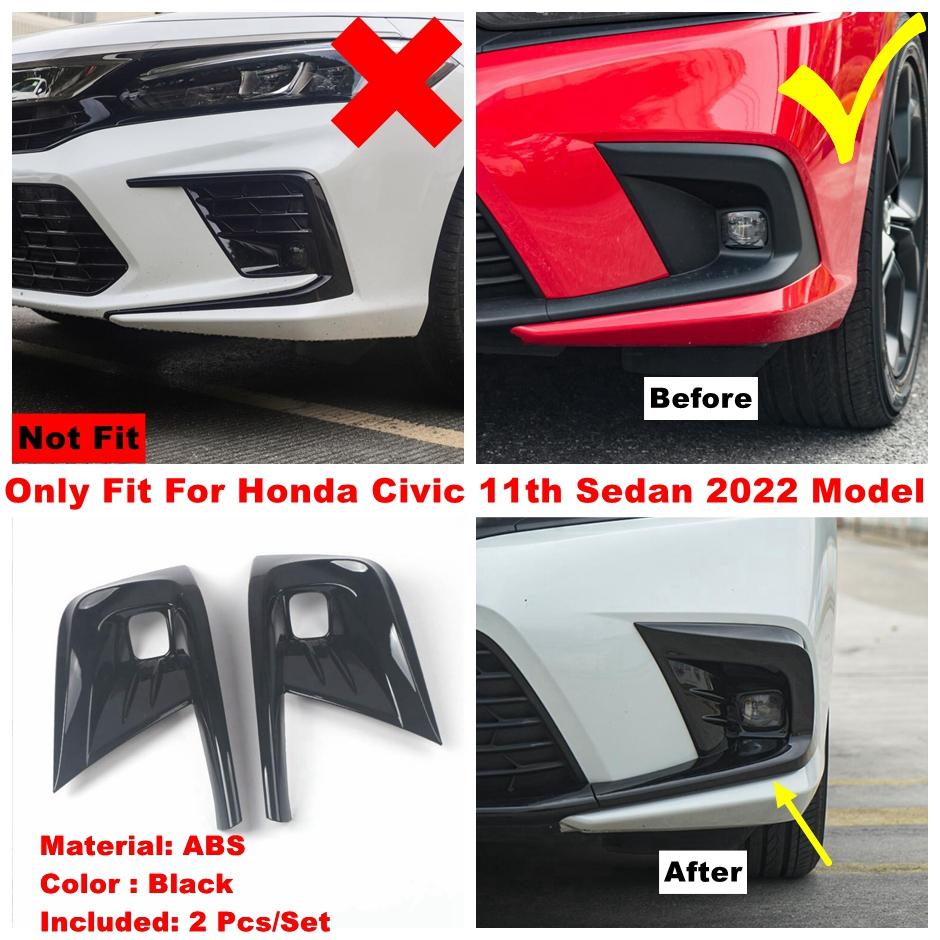

Front Fog Light Sticker Head Lamp Decor Cover Trim For Honda Civic 11th 2024 Chrome / Carbon Fiber / black Accessories чорний