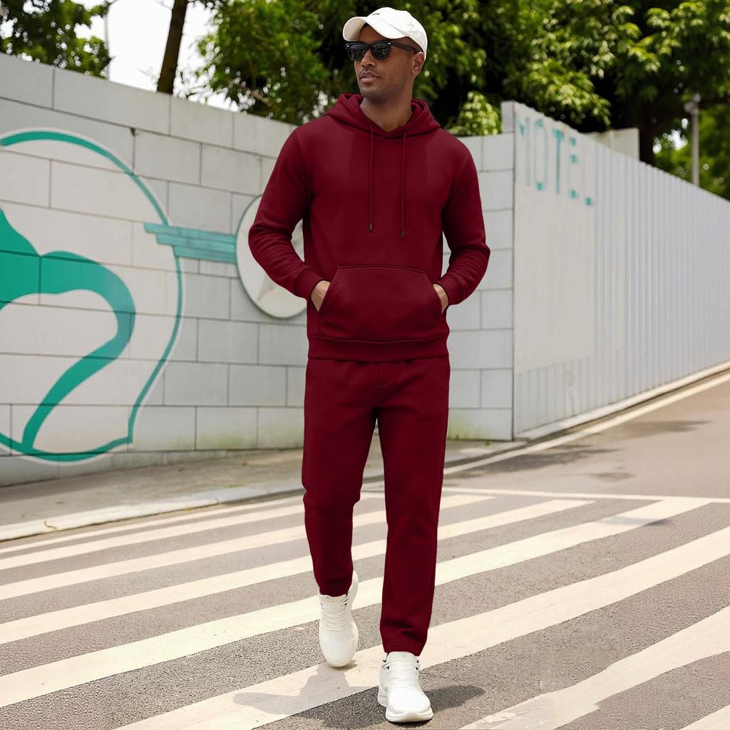 Men's Plus Size Oversized Hoodie and Sweatpants 2 Piece Set Casual Outfit