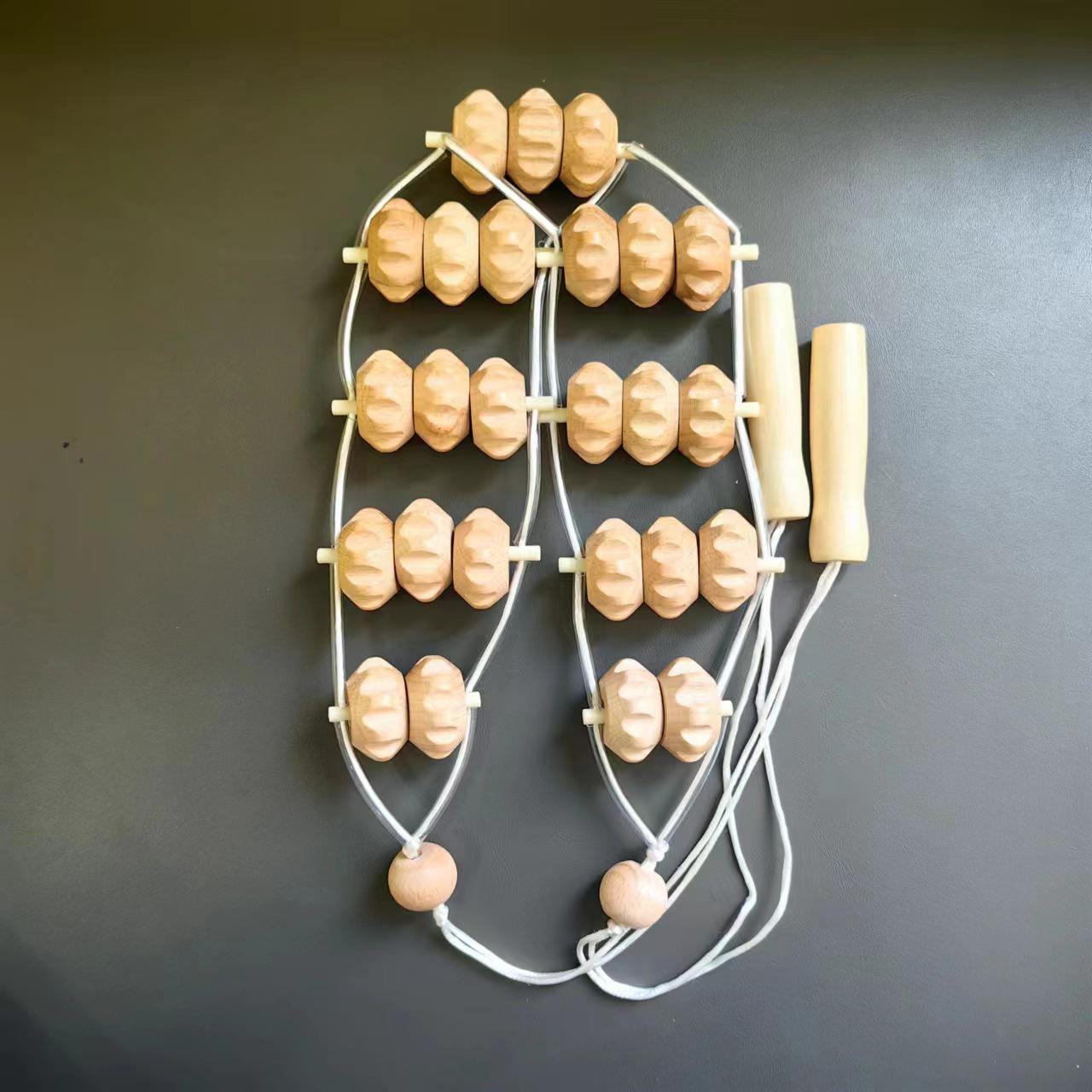 

Ручной массажер-ролик из бука для плеч и спины Beech Roller Pull Back