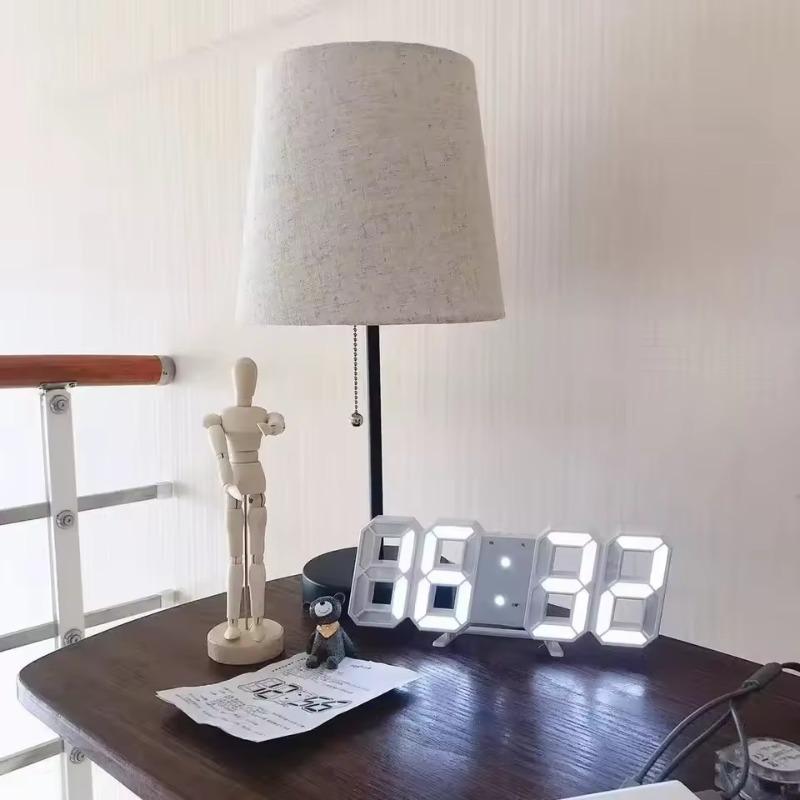 Modern Electronic LED Digital Clock - Alarm Wall/Desk Watch with Time/Date/Temp, Home Decoration for Bedroom Living Room