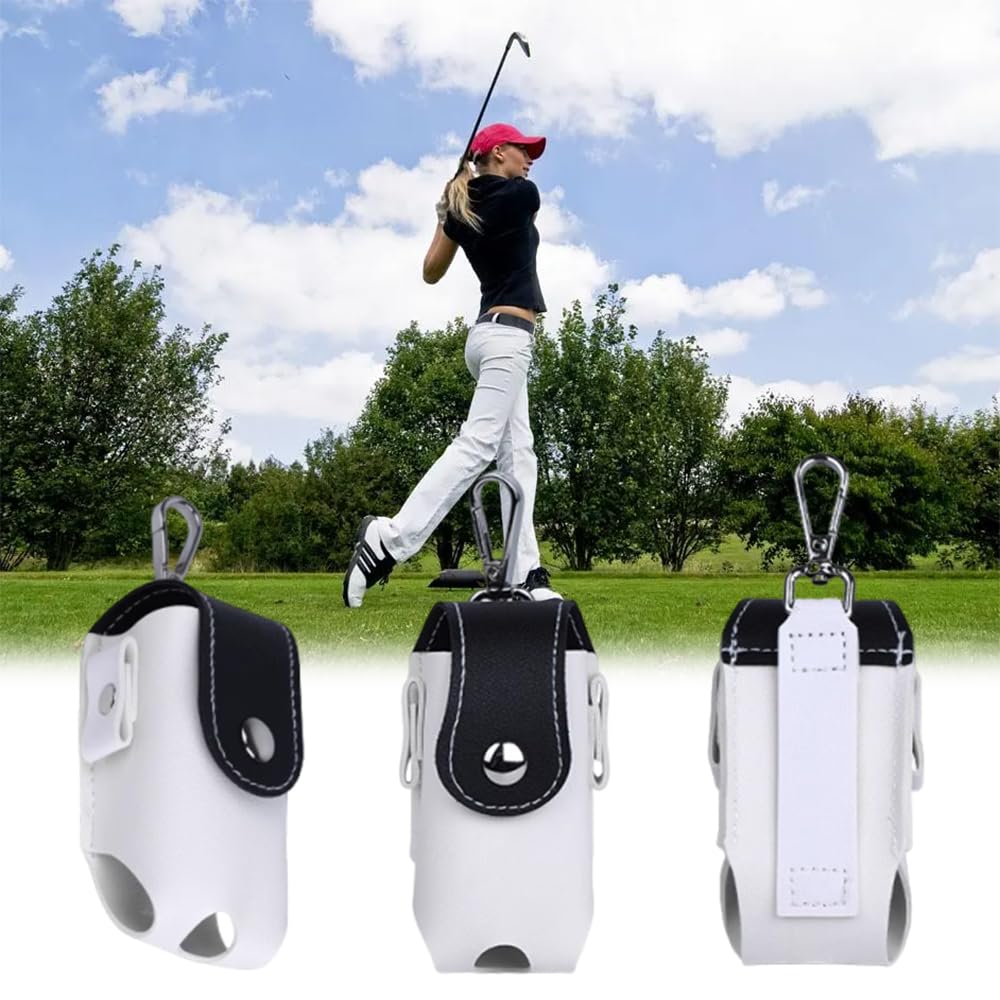 Renjzle Golf Ball Case, Ball Pouch, Lightweight, Magnetic Closure, Belt