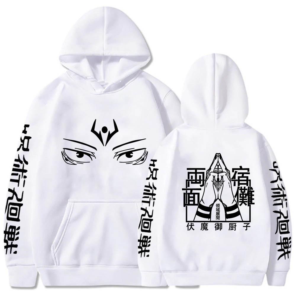 Animazione Giapponese Jujutsu Kaisen Felpa con Cappuccio da Uomo Stampata Felpa di Marca Abbigliamento Y2K Vintage Casual Unisex Manica Lunga