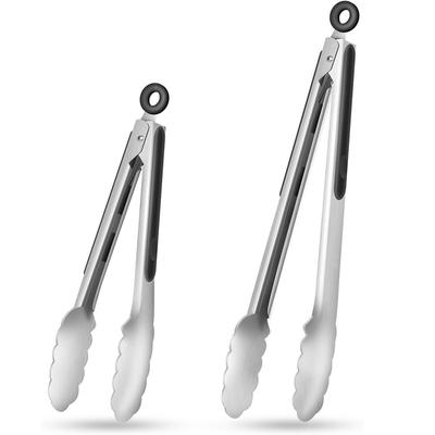 Food Tongs Stainless Steel BBQ Tongs Kitchen Cooking Silicone Tongs Salad Bread Tongs Non-stick BBQ Tongs Kitchen ToolAccessorie