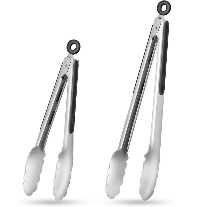 Food Tongs Stainless Steel BBQ Tongs Kitchen Cooking Silicone Tongs Salad Bread Tongs Non-stick BBQ Tongs Kitchen ToolAccessorie