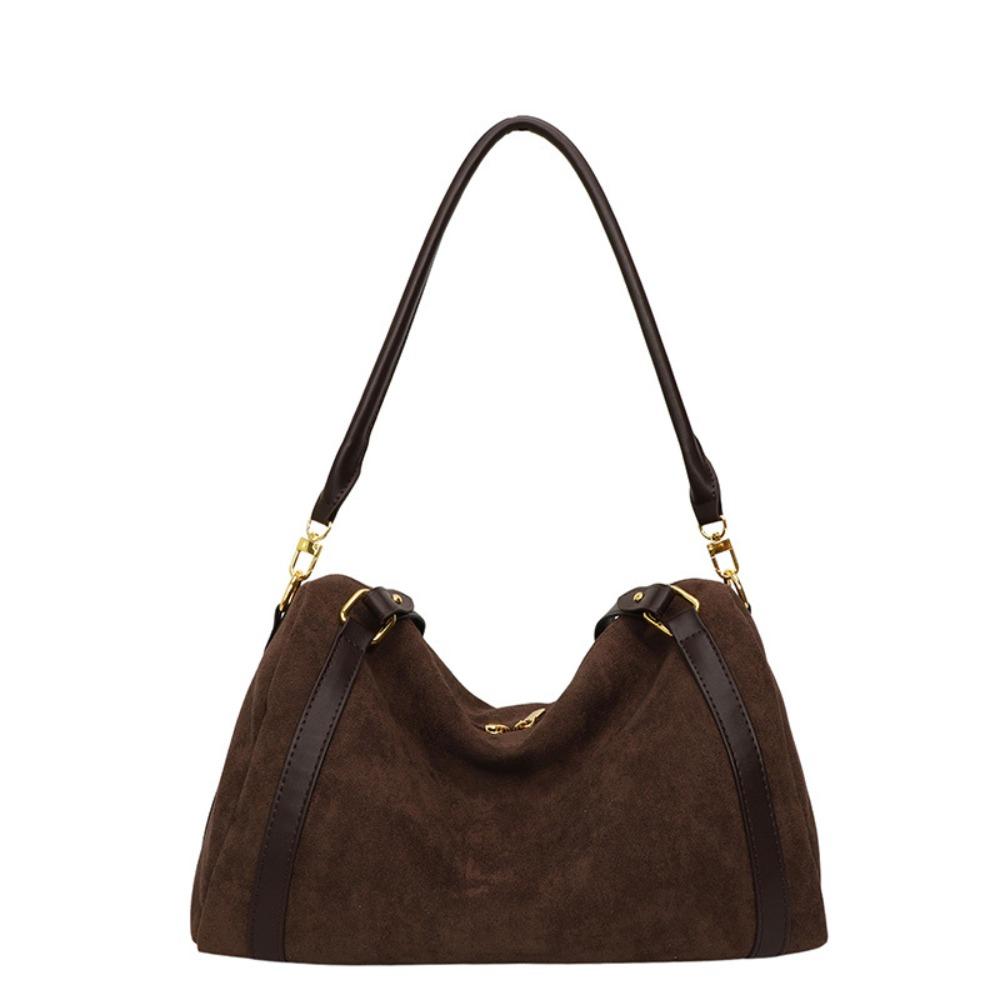 

Zipper Vintage PU Crossbody Bag Large Capacity Female Tote Bag Suede Matte Hobo Bag Outdoor кофейный