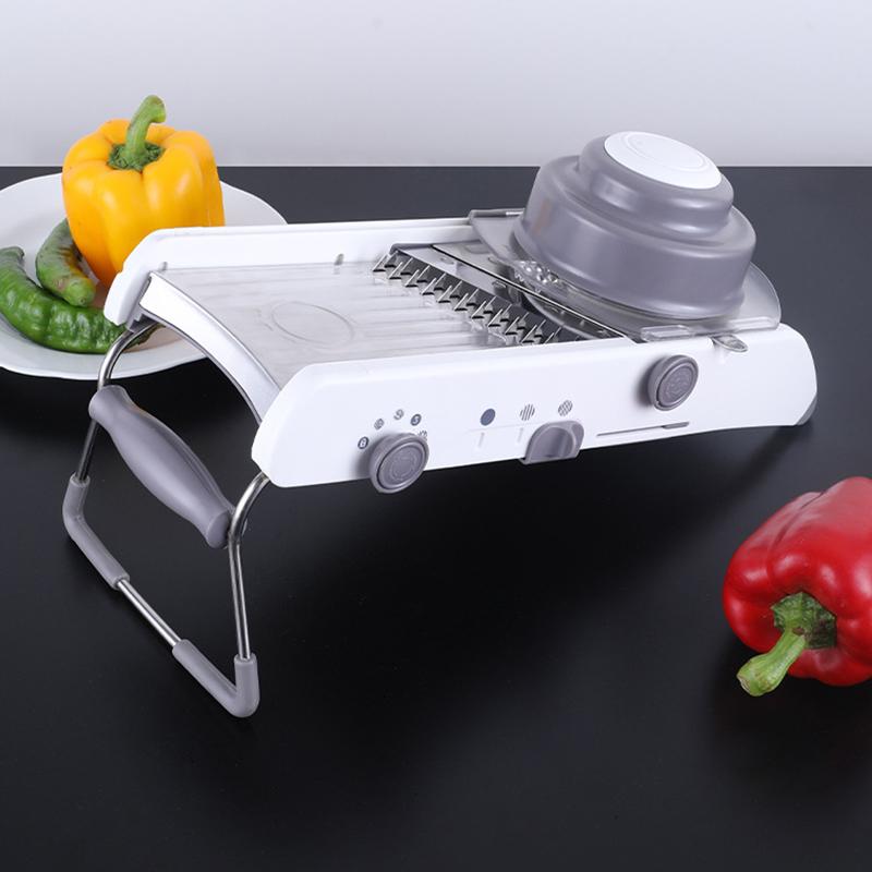Multifunktionaler Gemüseschneider Edelstahl Schneidemaschine Küche Obst Gemüsehobel