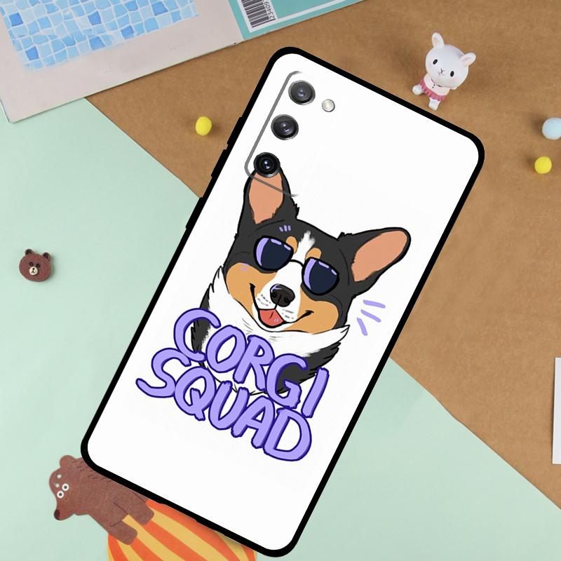 Cartoon Corgi Dog Soft Case For Samsung Galaxy S24 Ultra S9 S10 S20 S22 S23 Plus S21 FE S25 Ultra Funda Cover