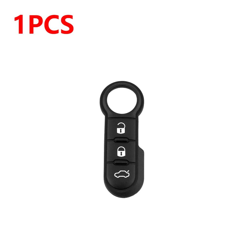 

3 Button Remote Key Skin Remote Car Key Shell Case For Fiat 500 Panda Abarth Punto Replacement Car Key Fob Rubber Button Pad
